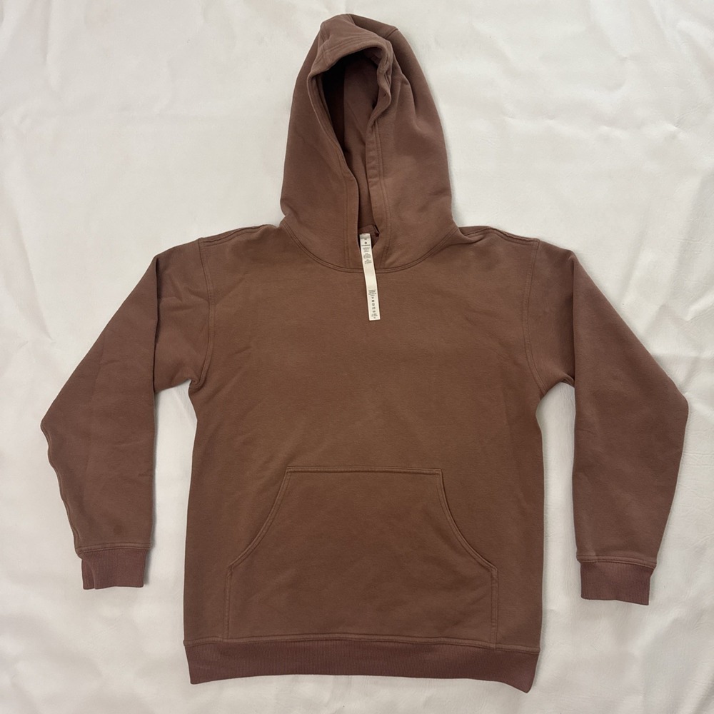 Lululemon All Yours Hoodie Womens Medium Pink Cotton Pullover LW3COYS